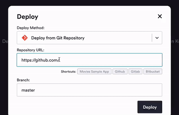 Deploy Git repositories from Okteto Cloud