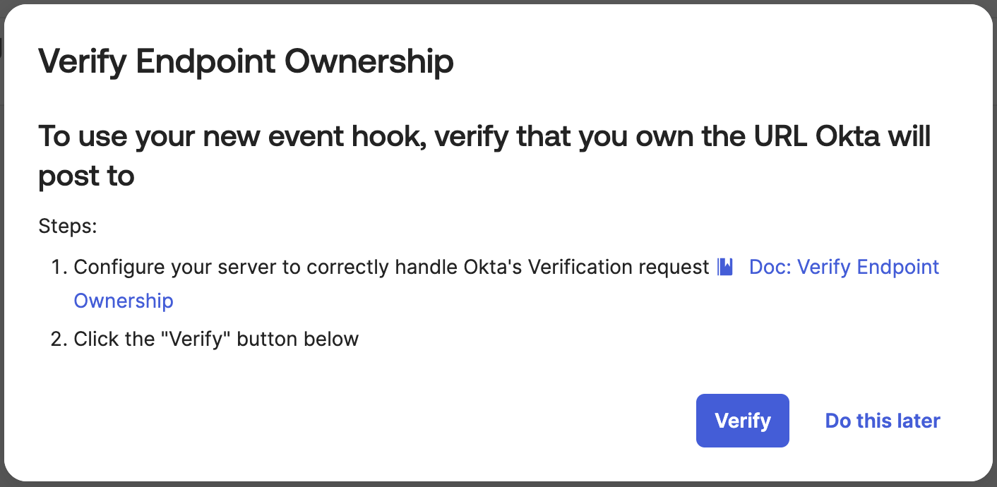 Okta User Deprovision webhook verification