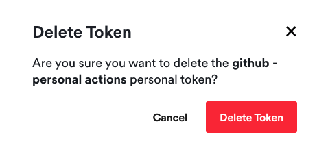 confirm token deletion
